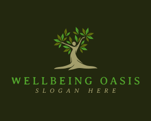 Human Tree Leaves logo design