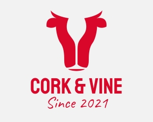 Red Cow Wine  logo design