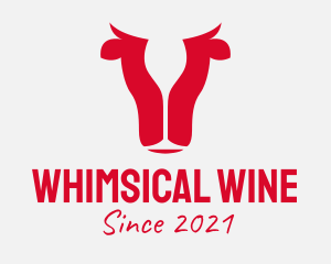 Red Cow Wine  logo design