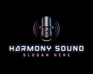 Microphone Sound Podcast logo design