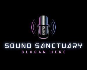 Microphone Sound Podcast logo design