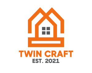 Orange Twin House logo design