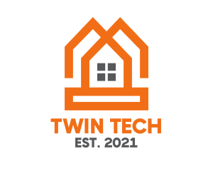 Orange Twin House logo design