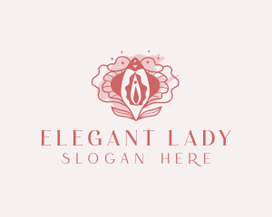 Feminine Vulva Flower logo design