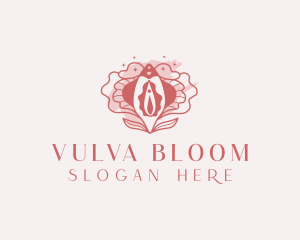 Feminine Vulva Flower logo design