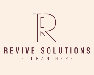 Outline Letter R Company logo design