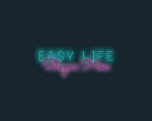 Neon Nightlife Rave logo design