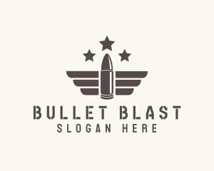 Army Bullet Wings logo design