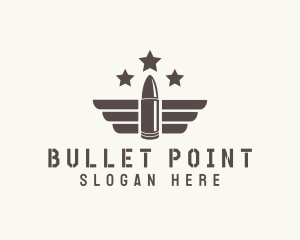 Army Bullet Wings logo design