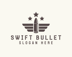 Army Bullet Wings logo design