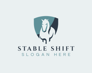 Equine Horse Shield logo design