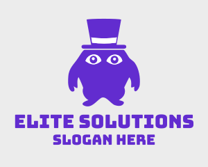 Purple Top Hat Monster logo design