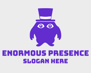 Purple Top Hat Monster logo design