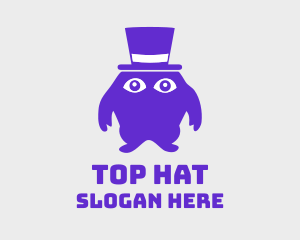 Purple Top Hat Monster logo design