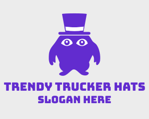 Purple Top Hat Monster logo design