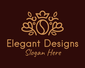 Gold Coffee Bean Crown  logo design