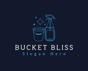 Spray Bucket Cleaning Equipment logo design