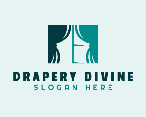 Window Curtain Drapery logo design