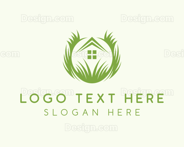 House Lawn Grass Logo