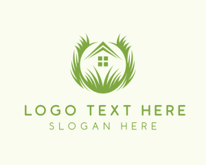 House Lawn Grass Logo