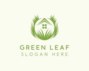 House Lawn Grass logo design