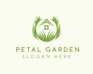 House Lawn Grass logo design