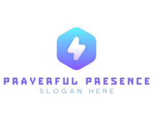 Hexagonal Thunder App logo design