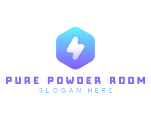 Hexagonal Thunder App logo design