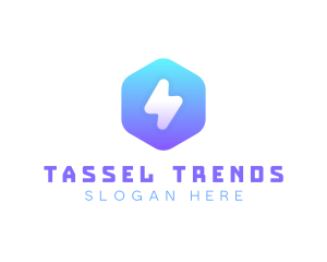 Hexagonal Thunder App logo design