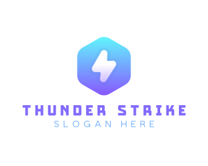 Hexagonal Thunder App logo design