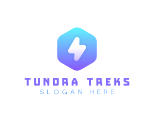 Hexagonal Thunder App logo design