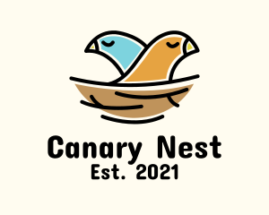 Bird Couple Nest logo design