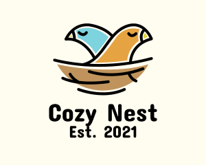 Bird Couple Nest logo