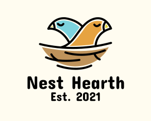 Bird Couple Nest logo