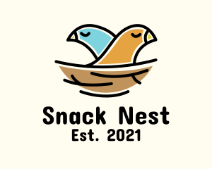 Bird Couple Nest logo design