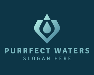 Gradient Water Drop logo design