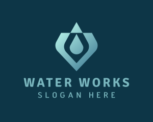 Gradient Water Drop logo design