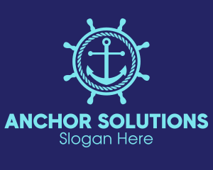 Ship Marine Helm Anchor logo