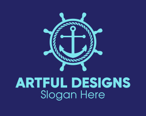 Ship Marine Helm Anchor logo