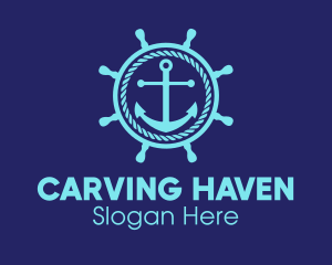 Ship Marine Helm Anchor logo design