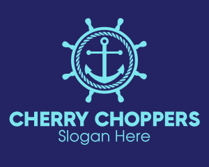 Ship Marine Helm Anchor logo design