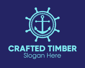 Ship Marine Helm Anchor logo design