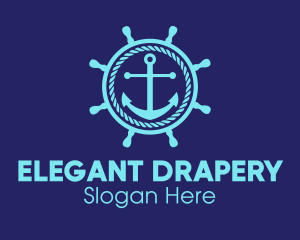 Ship Marine Helm Anchor logo design