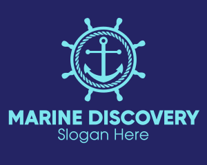 Ship Marine Helm Anchor logo design