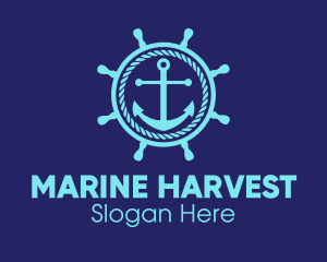 Ship Marine Helm Anchor logo design