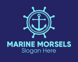 Ship Marine Helm Anchor logo design