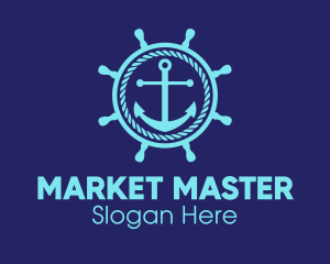 Ship Marine Helm Anchor logo design