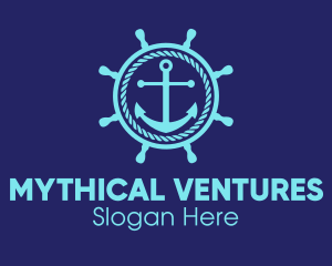 Ship Marine Helm Anchor logo design