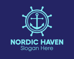 Ship Marine Helm Anchor logo design