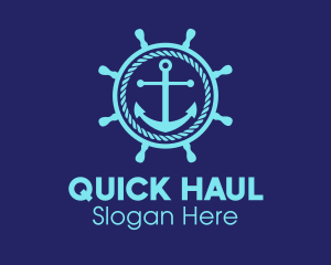 Ship Marine Helm Anchor logo design